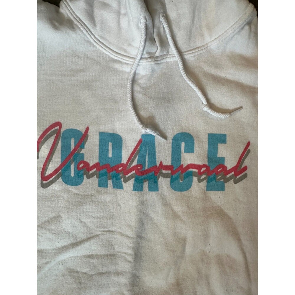 Grace VanderWaal Hoodie Cream Graphic Sweatshirt Size M Artist Merch